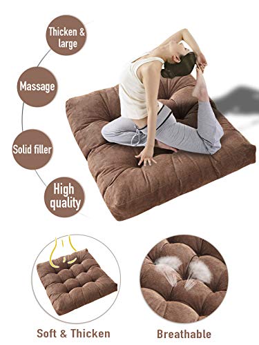 Tiita Indoor/Outdoor Chair Cushions 22" X 22" Seat Pillow Cushion Set Of 2 Square Chair Pads For Sitting Patio Garden Floor Throw Pillows, Coffee #TOP6