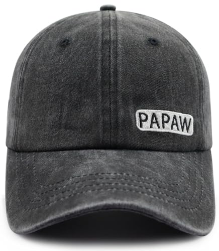 Image of Papaw Hat for Grandpa Dad Men, Funny Adjustable Cotton Embroiderd Best Grandfather Baseball Cap