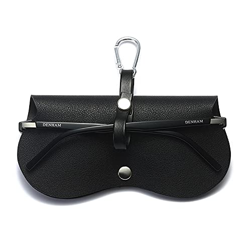 Ruixiaoxi Cartoon Sunglasses Pouch, Portable Snap Button Glasses Case With Clip Pu Leather Splicing Eyeglasses Carrying Bag (Crab) #TOP2