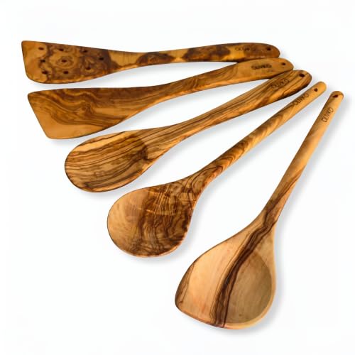Verve Culture Handcrafted Olive Wood Serving Set - Beautiful and sustainable kitchen utensils
