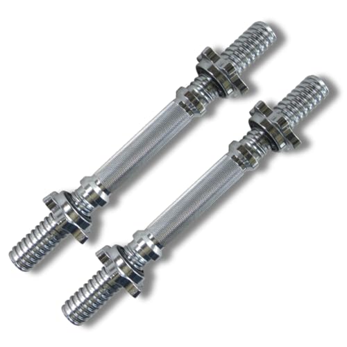 Lisaro Kurzhantelstange - 2er-Set 35 cm x 30 mm Chrom – Standardnorm gerändelt mit Sternverschlüsse - Hantelstange Lisaro Kurzhantelstange - 2er-Set 35 cm x 30 mm Chrom – Standardnorm gerändelt mit Sternverschlüsse - Hantelstange