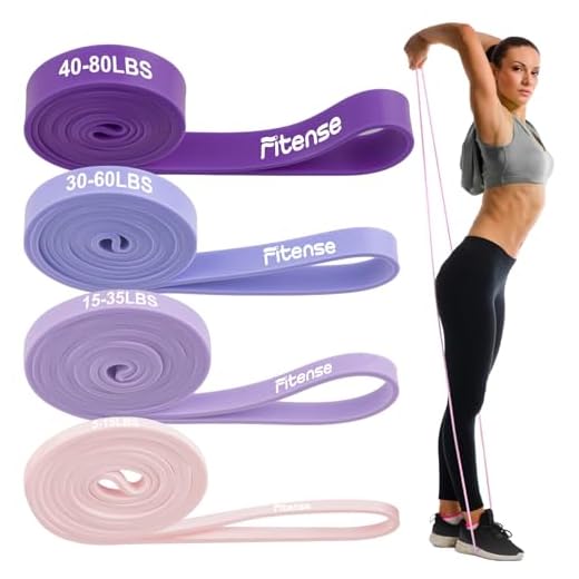 Fitense Bandas de Resistencia para Mujeres, Set de 4 Pull Up Bandas Elasticas Musculacion para Mujer con Anclaje de Puerta/Asas/Bolsa/Póster,Bandas Elasticas Fitness para Ejercicios/Yoga/Fisioterapia