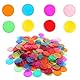 200 Stück Bingo Chips, 7 Farben Plastik Spielmarken, Transparente Bingo-Zählchips, Zähl-Chips, Zählchips Farbige, Zähler Bingo-Chips für Spielkarten Mathe Üben Anzahl der Spielchips