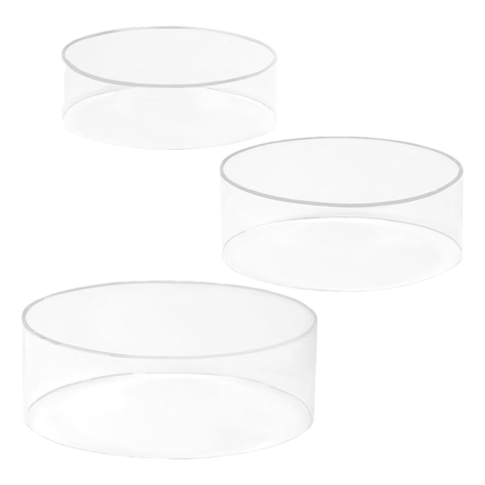 Genérico Soportes De Acrílico Para Exposición, Soporte Transparente para Tartas, Estante De Mesa Cilíndrico 3 Piezas Para Hogar Decoración Joyería Comida Bebida Bodas