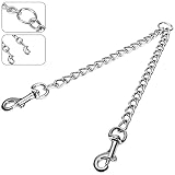 Gonalulu Heavy Duty Two Way Metal Dog Leash Coupler, Chew Proof Tangle Free Dual Pet Clip Chain Lead