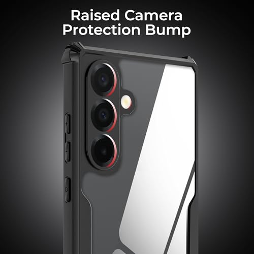 Image of A rtistque Clear Hard Transparent Acrylic Armor Anti-Drop Shockproof TPU Edge Back Cover Case for Samsung Galaxy A56 - Black