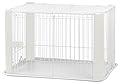 IRIS Small Wire Dog Crate with Mesh Roof, White
