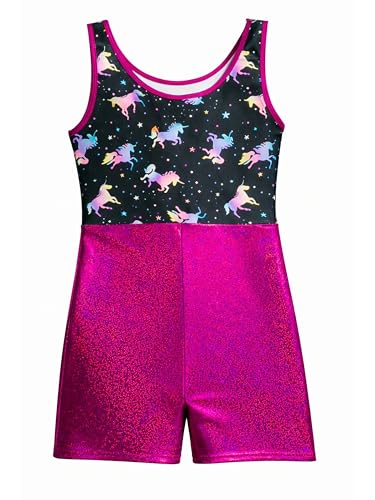 Image of IKAANYA Girls Unitard or Biketard for Gymnastics, Dance, Acrobatics or Swimming (Ages 3-15)