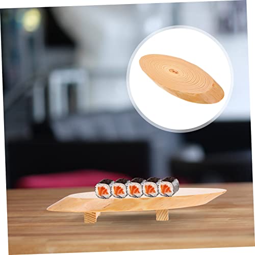 Plato de sushi de madera LIFKOME color caqui miniatura 2