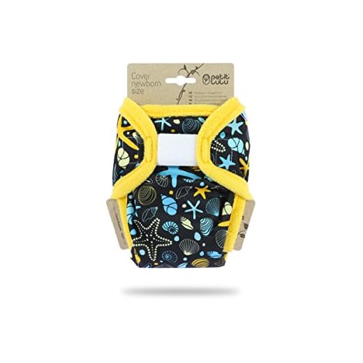 Petit Lulu Neugeborenen Überhose (2-6 kg) für Stoffwindeln Klett (Muscheln)