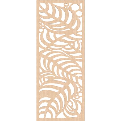 Image of 31 3 /8 inchW x 79 3 /8 inchH x 3 /8 inchT Mills Decorative Fretwork Wood Wall Panels, Red Oak