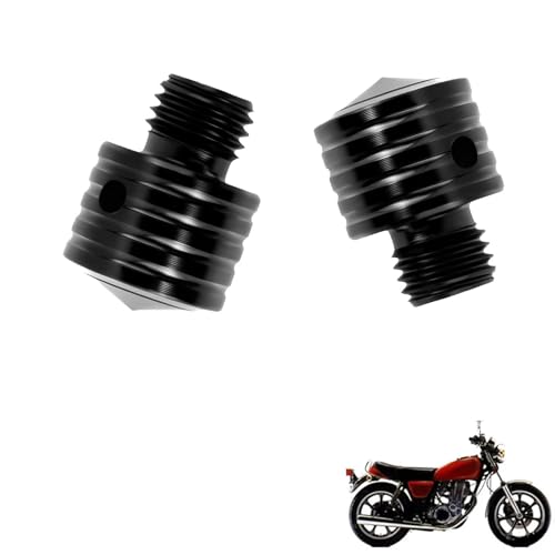 generisch 2PCS motorrad spiegel blindstopfen kompatibel mit Yamaha SR400,staubdicht tuning zubehör(black)