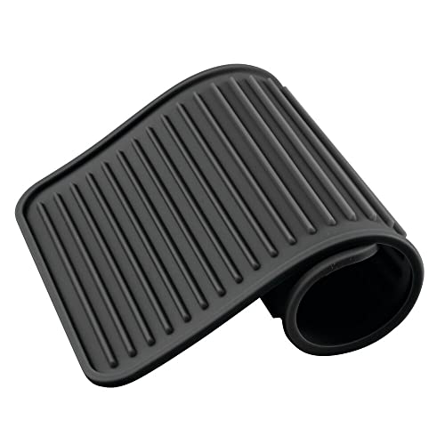 Mdesign Premium Quality Square Pet Food And Water Bowl Feeding Mat For Dogs And Cats, Waterproof Non-Slip Durable Silicone Placemat - Food Safe - Small, Linelle Collection, 2 Pack - Black #TOP4