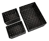 Una bonita solución de almacenamiento para la cocina o el salón: También en la cocina resultan especialmente atractivas a la hora de organizar, aportando orden a la estancia. Sus utensilios de cocina encuentran aquí su lugar. Estas cestas abiertas de diferentes tamaños son también un gran elemento decorativo en las estanterías de la cocina. También es útil en el salón, donde actúa como un decorativo organizador de estanterías. En caso de no usarlas, puede apilarlas fácilmente.