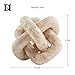 DN DECONATION 3 Link Knot Decor, Beige Travertine Coffee Table Decoration, Boho Resin Chain Link Decor, Modern Shelf Entryway Objects for Home Living Room Farmhouse Bedroom Inspired Aesthetic Art