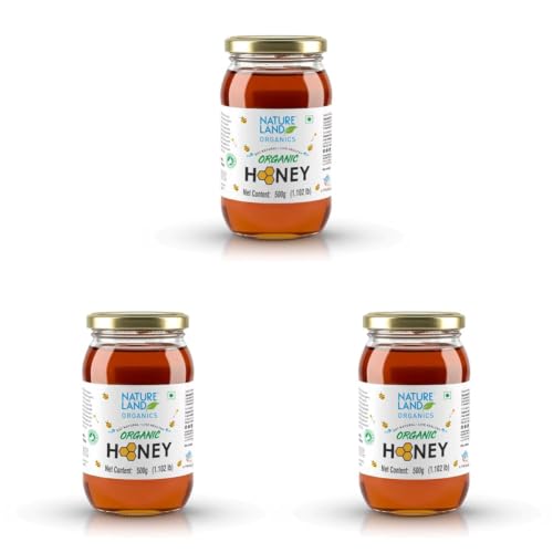 Image of Natureland Organics Honey 500 Gm - Pure - Natural - Organic Honey (Pack of 3)