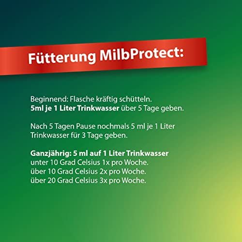 Röhnfried MilbProtect 500 ml I Vor & Nach Milbenbefall I Ergänzungsfuttermittel für Geflügel I fördert Fresslust I Kräuter I Ganzjahresprodukt