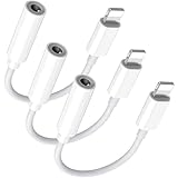 [Apple MFi Certified] Lightning to 3.5 mm Headphone Jack Adapter, iPhone 3.5mm Headphones/Earphones Aux Audio Adapter Dongle for iPhone 14 13 12 11 XS XR X 8 7 iPad, 3-Pack