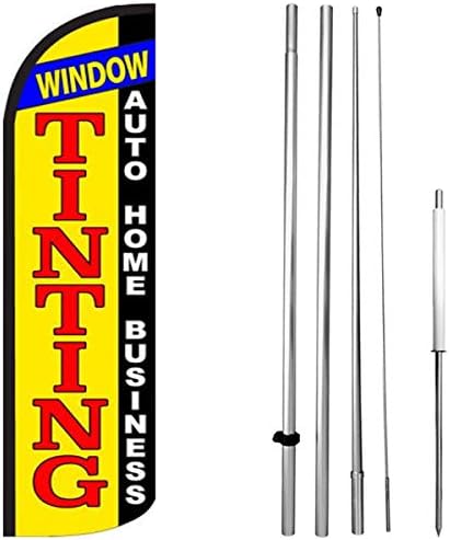 Window TINTING Windless Feather Swooper Flag Banner Sign Kit yq-h