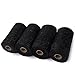 LaRibbons Deco Poly Mesh Ribbon - 10 inch x 30 feet Each Roll - Metallic Foil Black Rolls for Wreaths, Swags and Decorating - 4 Pack