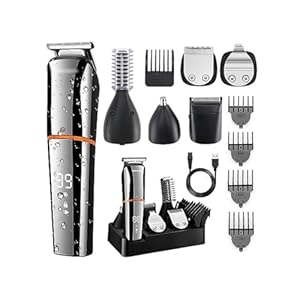 Multi Functional Waterproof Hair Clipper with LCD Digital Display Electric Hair Clipper Nose Hair Clipper