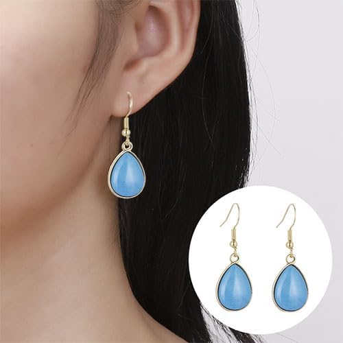 Navy Blue Earrings Blue Dangle Earrings for Women Waterdrop Dangle Earring Hook Turquoise Gemstone Tear Drop Earring Fashion Jewelry Gifts - Image 2
