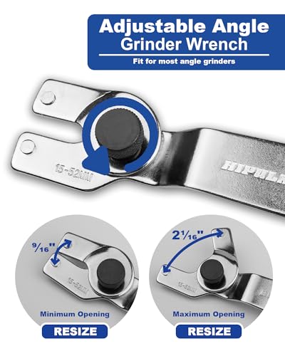 Image of 4-in-1 Angle Grinder Wrench | Multi-Function Pin Spanner | Adjustable 9 /16 inch-2 1 /16 inch | Hexagonal Nut Tool with Bottle Opener | Steel Nickel-Plated