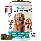 Dog Calming Chews for Anxiety Relief - Hemp Calming Chews for Dogs - 120 Soft Treats - Stress, Separation - USA Product - Melatonin, Passion Flower, Chamomile