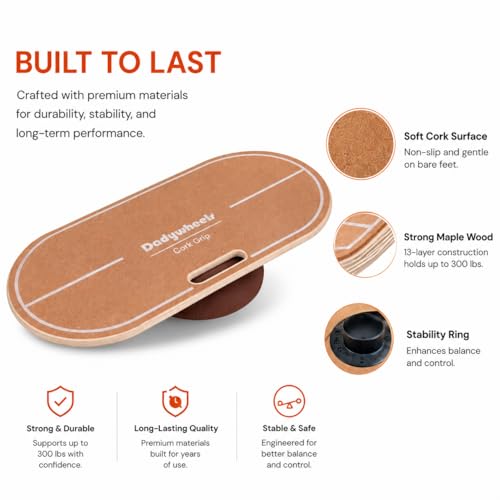 Image of Standing Desk Balance Board - Lightweight & Portable 28 inchx13 inch Wobble Board for Active Standing, Improving Balance & Core Strength at Office or Home