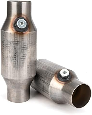 FOMIUZY 2.5 Inch Inlet/Outlet Universal High Flow Front Catalytic Converter Direct-Fit with O2 Port(EPA Compliant)