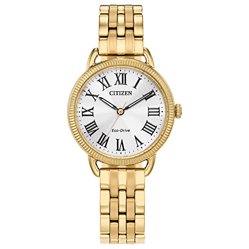 Citizen Stainless Steel Ladies' Eco-Drive Classic Coin-Edge Analog Watch, 3-Hand, Gold-Tone And Silver-Tone, B