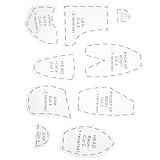 iplusmile 10個 点 メモリーベアテンプレート定規 裁縫用アクリルキルティング定規 高精スケール付き 裁縫初心者向け 縫製パターン測定