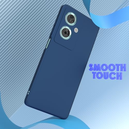 Image of Outlouders Back Cover for Oppo A79 5G | Camera Protection | Durable Soft Matte Silicone Bumper Case (Blue)
