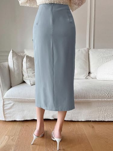 Trend Women's Summer Basic Skirt Elegant Solid Color Pleated Wrap Pencil Skirt For Beach2