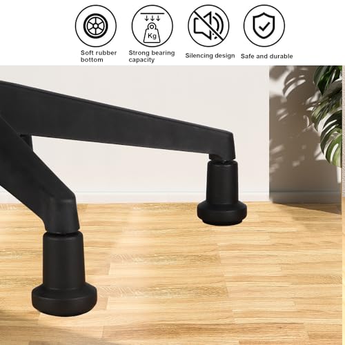 5 Stück Bodengleiter 2 Zoll - Bürostuhl Gleiter 5er Set - Bodengleiter für Schreibtischstuhl 11mm x 22mm - Schwarz Bell Glides Ersatz-Bürostuhl Rollen - mit Filzpads Fussgleiter - Stuhl Fußgleiter
