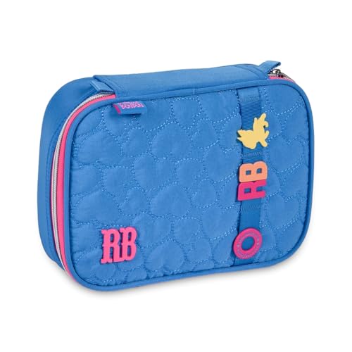 Estojo Box Rebecca Bonbon RB24542 Com 36 Elásticos Soft Texturizado Matelassê (Azul)
