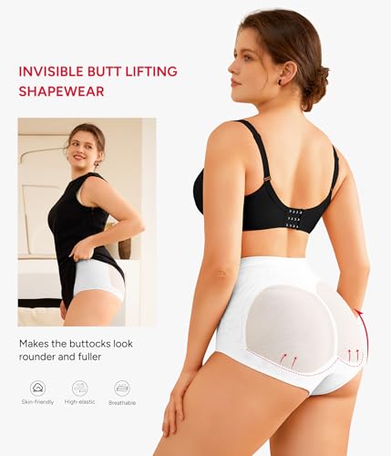 Image of Nebility 2 Piece Tummy Control Shapewear Butt Lifting Underwear for Women Lower Belly Waist Trainer Seamless Faja Body Shaper