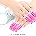 Teenitor Nail Polish Gel Remover Tool Kit With Soak Off Clips, Cuticle Pusher Peeler Scraper, Remove Pads, Files, Buffer Block, Pink Nail Brush