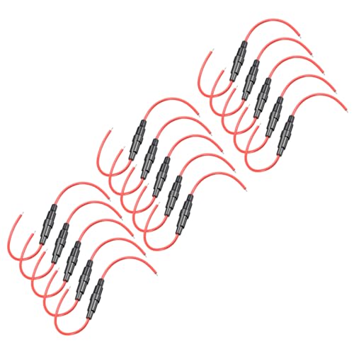 Porte-fusible en ligne 5x20 mm avec fil 18 AWG rouge uxcell pour fusible tube de verre