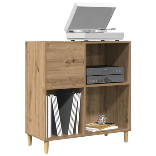 Armario con paneles de roble Artisan, 84,5 x 38 x 89 cm, con espacio de almacenamiento y placa superior estable, patas de madera, armario multiusos para salón, oficina, dormitorio, ahorro de espacio y