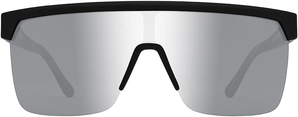 Spy Optic Flynn 50/50, Semi-rimless Shield Sunglasses, Color and Contrast Enhancing Lenses, Soft Matte Black - HD Plus Gray Green with Silver Spectra Mirror Polarize Lenses