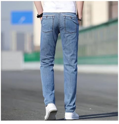 Men's Loose Jeans Summer Stretch Straight Denim Pants Casual Fashion Classic Comfortable Streetwear Trousers4