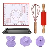 Nudelholz zum Backen | Oster-nicht-klebrige Teigroller Werkzeuge | Nudelholz Mit Kaninchen Und Ei Design Zum Backen - Für Kekse Küche Kuchen Brot Pizza Pasta Fondant Home Bäckerei