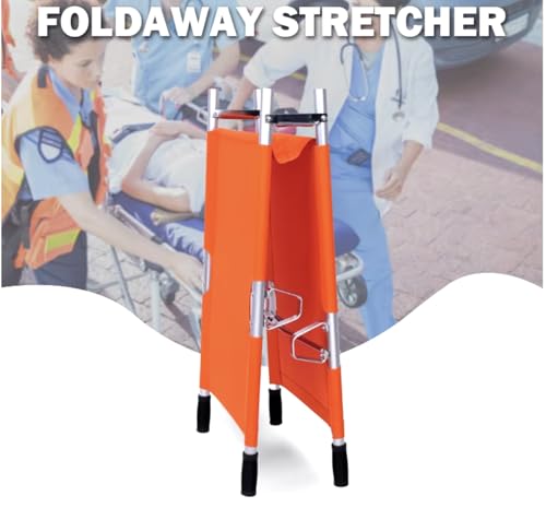 Image of Foldable Stretcher Mported Stretcher For Patient Shifting Portable Stretcher For Emergency Hospital Use Waterproof Stretcher With Safety Belt Transport Stretcher With Bag (Aluminium), Orange