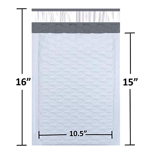 Sales4Less #5 Poly Bubble Mailers 10.5X16 Inches Padded Envelope Mailer Waterproof Pack Of 10, White #TOP1
