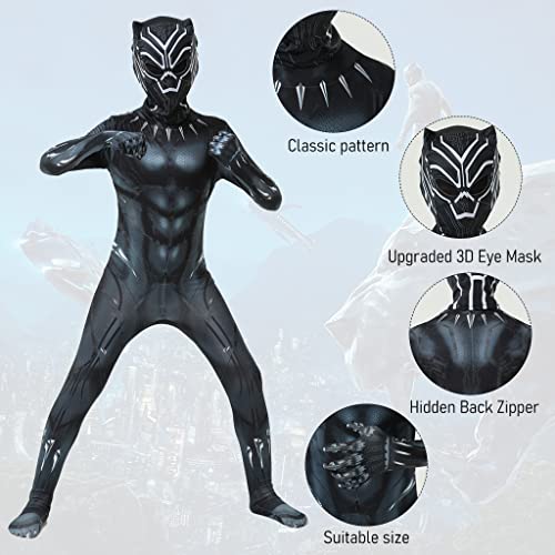 Buy GUSTAVE® Black Panther Costume for Kids, 3D Digital Prints Black