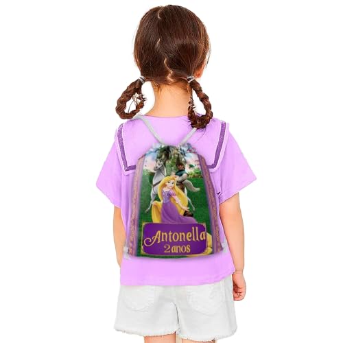 Mochilinha Bag Infantil Personalizado com Nome e Idade Rapunzel Enrolados Princesa (Mochilinha 20x30, Unidades, 10)