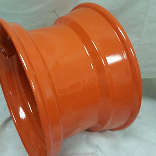SET OF FOUR (4) 12-16.5 SKID STEER LOADER TIRES WITH ORANGE Color Rims mounted, 14 PLY, SKS 400-12x16.5 - Thumbnail 5