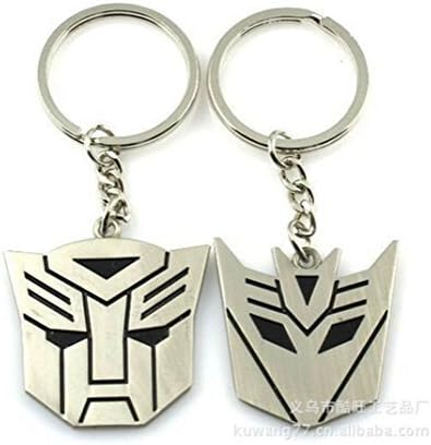 Allscarf0071 Pair Metal Transformers Autobot Decepticon Symbol Keychain Key Rings by Allscarf007
