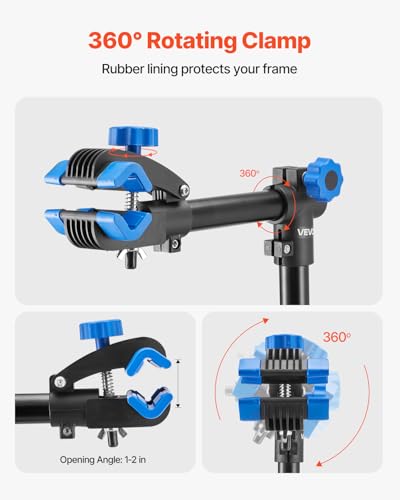 Image of VEVOR Bike Repair Stand, 66 lb Heavy-duty Bicycle Work Stand with 32.8-56.6 in Adjustable Height & Magnetic Tool Tray, Foldable Bicycle Maintenance Rack, Shop Home Mechanics for Mountain & Road Bike